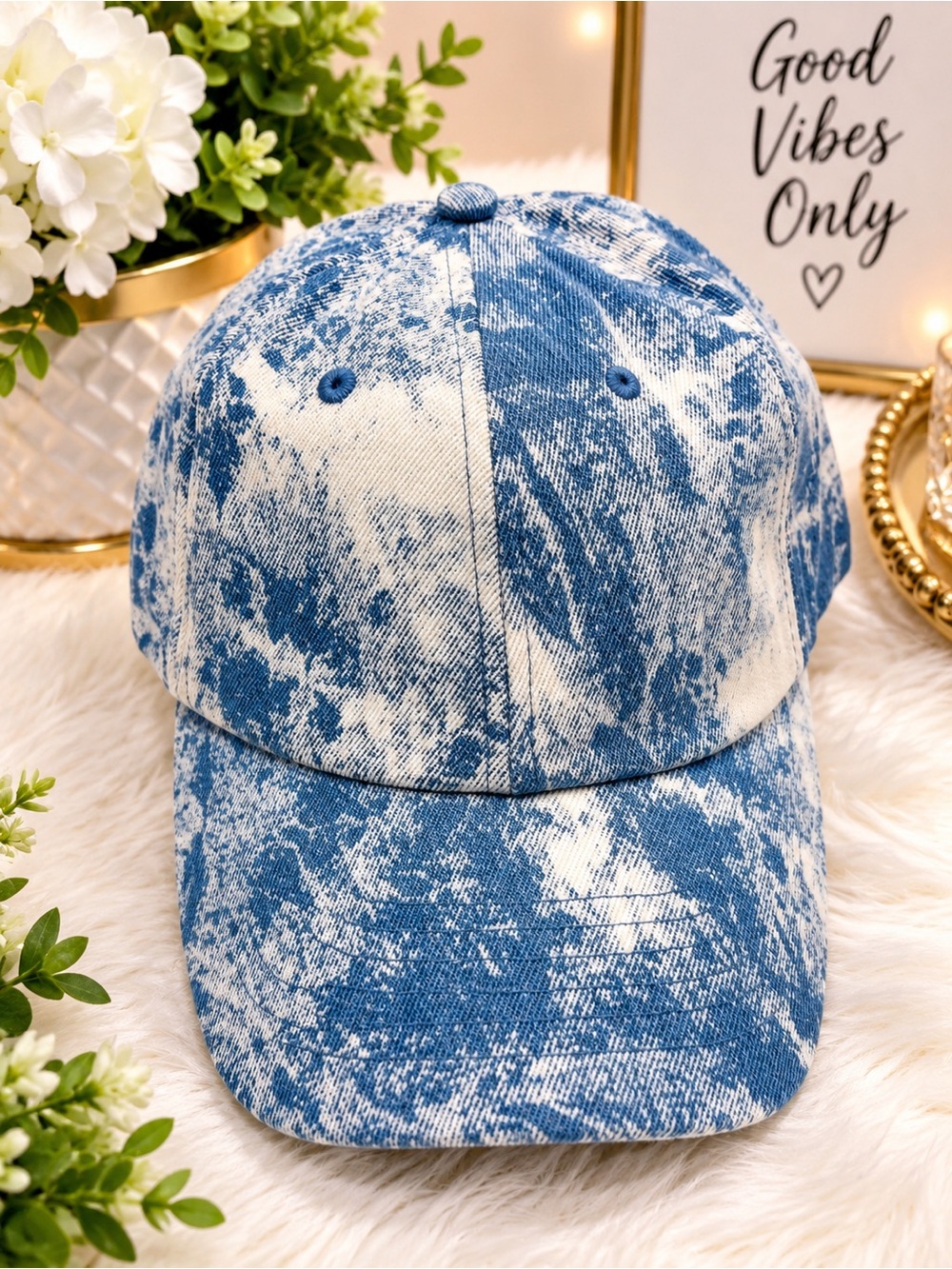 Blue Tie-Dye Baseball Cap